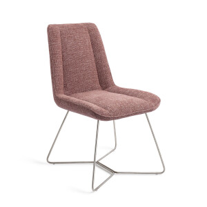 Jesper Home Eetkamerstoel 'Umedo' Beehive Steel, kleur Scarlet Grain