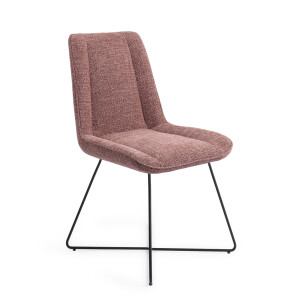 Jesper Home Eetkamerstoel 'Umedo' Cross Black, kleur Scarlet Grain