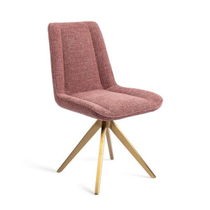 Jesper Home Draaibare Eetkamerstoel 'Umedo' Turn Gold, kleur Scarlet Grain