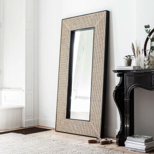 MUST Living Spiegel 'Raffles' Rotan en hout, 200 x 104cm