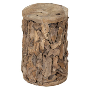 MUST Living Bijzettafel 'Spice' Teakhout, Ø30cm