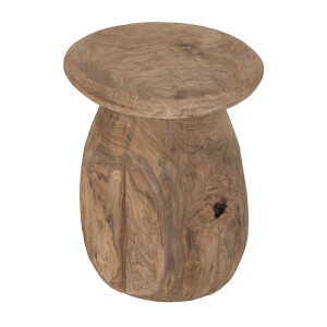 MUST Living Bijzettafel 'Bromo' Teakhout, Ø35cm