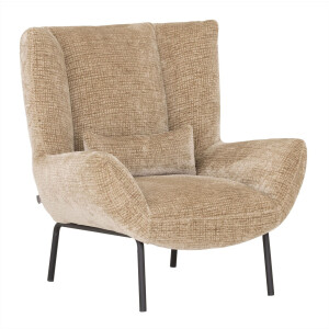 MUST Living Fauteuil 'Astro' Chenille, kleur Zand
