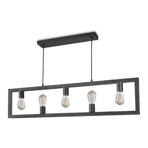 LABEL51 Hanglamp 'Quadrato' 5-lamps, kleur Zwart