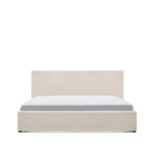 Kave Home Bed 'Nahiri' Chenille, 150 x 200cm, kleur Beige