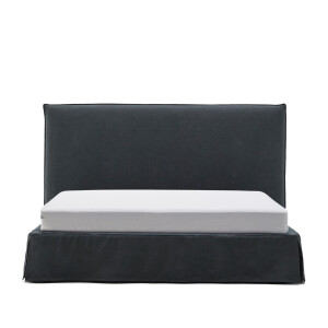 Kave Home Bed 'Jaira' Linnenmix, 180 x 200cm, kleur Antraciet