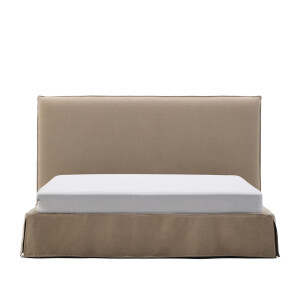 Kave Home Bed 'Jaira' Linnenmix, 180 x 200cm, kleur Taupe