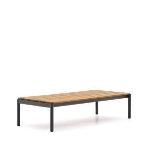 Kave Home Outdoor Salontafel 'Sorells' Teakhout en grijs aluminium, 149 x 63cm,