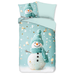 Dekbedovertrek Katoen-Flanel - Pierre - Eenpersoons (140x200 Cm) - Meerkleurig & Wit & Blauw Flanel Katoen - Stippen - Good Morning - Dekbed-Discounter.nl