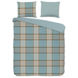 Dekbedovertrek Katoen-Flanel - Jacco - Tweepersoons (200x200 Cm) - Meerkleurig & Groen Flanel Katoen - Strepen - Good Morning - Dekbed-Discounter.nl