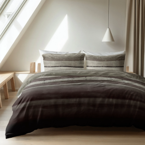 Dekbedovertrek Katoen-Flanel - Marcus Taupe - Tweepersoons (200x200 Cm) - Bruin & Taupe & Meerkleurig Flanel - Modern - Sleeptime Elegance - Dekbed-Discounter.nl