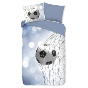 Dekbedovertrek Katoen-Flanel - Tijmen - Eenpersoons (140x200 Cm) - Meerkleurig & Wit & Blauw Flanel Katoen - Stippen & Natuur - Good Morning - Dekbed-Discounter.nl