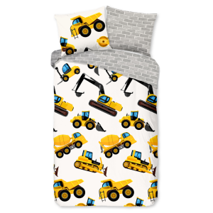 Dekbedovertrek Katoen-Flanel - Dig - Eenpersoons (140x200 Cm) - Meerkleurig & Wit & Grijs Flanel Katoen - Stippen - Good Morning - Dekbed-Discounter.nl