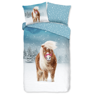 Dekbedovertrek Katoen-Flanel - Sweet - Eenpersoons (140x200 Cm) - Meerkleurig & Wit & Blauw Flanel Katoen - Dieren & Stippen & Natuur & Strepen - - Dekbed-Discounter.nl