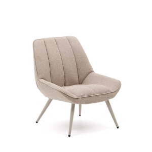 Kave Home Fauteuil 'Marlina' Chenille, kleur Beige