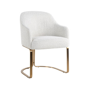 Richmond Eetkamerstoel 'Hadley' Bouclé, kleur Wit