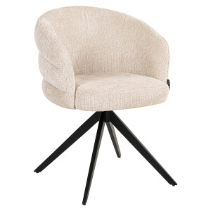 Richmond Draaibare Eetkamerstoel 'Serenity' Chenille, kleur Beige