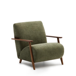 Kave Home Fauteuil 'Meghan' Chenille, kleur Groen/Bruin