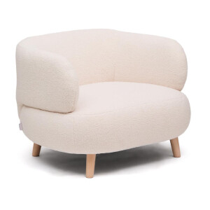 Kave Home Fauteuil 'Luisa' Bouclé, kleur Ecru