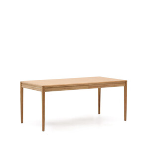 Kave Home Uitschuifbare Eettafel 'Lenon' Eikenhout, 160-200 x 90cm, kleur Naturel