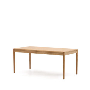 Kave Home Uitschuifbare Eettafel 'Lenon' Eikenhout, 160-200 x 90cm, kleur Naturel