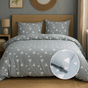 Dekbedovertrek Katoen-Flanel - Milou - Lits-Jumeaux (240x220 Cm) - Blauw Flanel Katoen - Stippen - Presence - Dekbed-Discounter.nl