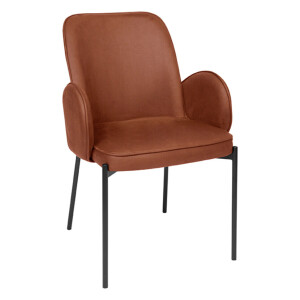 LABEL51 Eetkamerstoel 'Jari' Microfiber, kleur Cognac