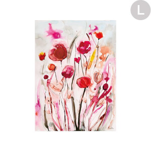 Urban Cotton Wandkleed 'Spring Flowers' in zwart frame, Large, 145 x 190cm