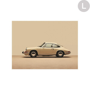 Urban Cotton Wandkleed 'Vintage Porsche Beige' in zwart frame, Large, 145 x 190cm