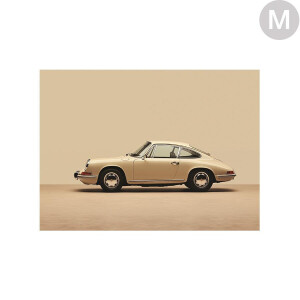 Urban Cotton Wandkleed 'Vintage Porsche Beige' in zwart frame, Medium, 110 x 145cm