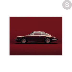 Urban Cotton Wandkleed 'Vintage Porsche Red' in zwart frame, Small, 80 x 110cm