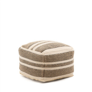 Kave Home Poef 'Aylin' Katoen en jute, kleur Beige