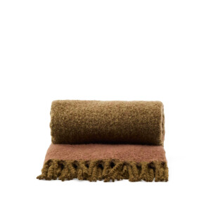 Kave Home Plaid 'Elvori' 170 x 130cm, kleur Donkergroen