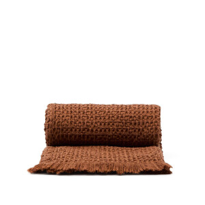 Kave Home Plaid 'Nulina' 130 x 170cm, kleur Oranje/Bruin