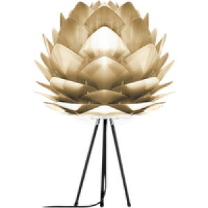 Silvia Medium tafellamp brushed brass - met tripod zwart - Ø 50 cm