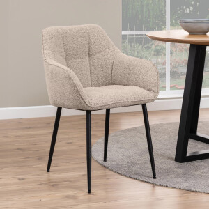 Bendt Eetkamerstoel 'Helena' Bouclé, kleur Beige