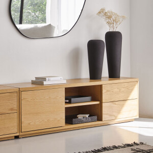 Kave Home TV-meubel 'Abilen' Eiken, 150cm, kleur Naturel