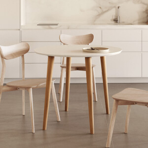 Kave Home Uitschuifbare Ronde Eettafel 'Oqui' 90 - 170 x 90cm, kleur Wit