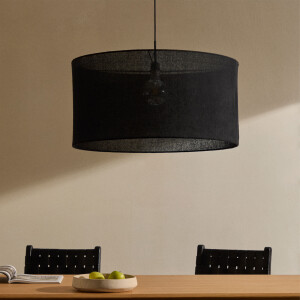 Kave Home Lampenkap 'Mariela' 80cm, kleur Zwart