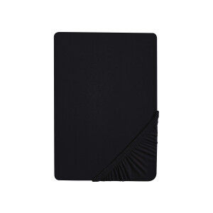 Biberna Jersey hoeslaken (Zwart, 90-100 x 200 cm)
