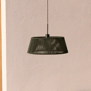 Kave Home Lampenkap 'Aldet' Geweven touw, 46cm, kleur Donkergroen