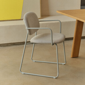 Kave Home Eetkamerstoel 'Meli' Chenille, kleur Beige