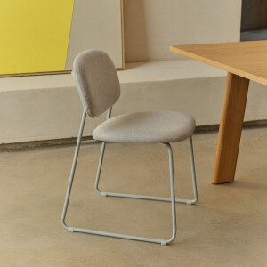 Kave Home Eetkamerstoel 'Meli' Chenille, kleur Beige