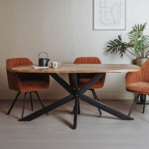 Tower Living Eettafel 'Silvi' Deens ovaal, Mangohout, 180 x 100cm