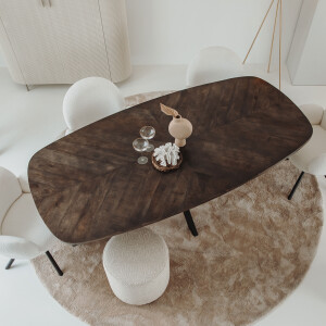 Tower Living Eettafel 'Silvi' Deens ovaal, Mangohout, 180 x 100cm