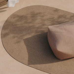 Kave Home Ovaal Vloerkleed 'Rodhe' PET, 160 x 230cm, kleur Beige