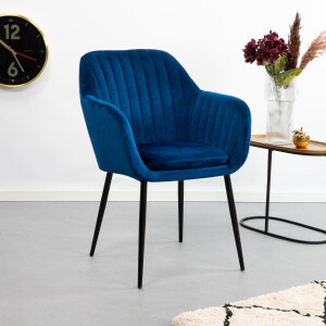 Sohome Eetkamerstoel 'Albin' Velvet, kleur Donkerblauw