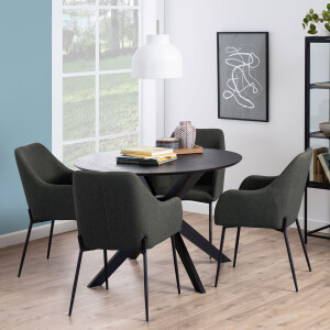 Bendt Ronde Eettafel 'Evald' 105cm, kleur Zwart