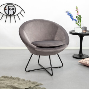 Sohome Fauteuil 'Vagn' Velvet, kleur Donkergrijs