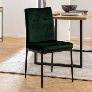 Bendt Eetkamerstoel 'Demia' Velvet, kleur Donkergroen